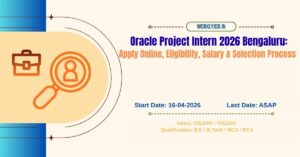 Oracle Project Intern 2026 Bengaluru